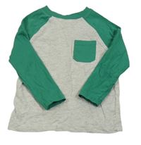 Šedo-zelené triko s kapsou George