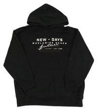 Čierna mikina s nápisom a kapucňou H&M