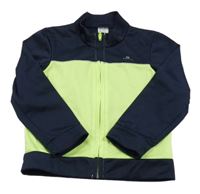 Tmavomodro-neónově žltá športová prepínaci funkčná mikina Domyos