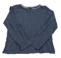 Tmavomodro-biele pruhované tričko s gombíkmi Lily & Dan