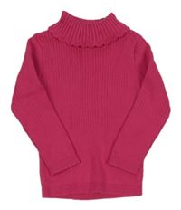 Fuchsiový rebrovaný svetrový rolák Matalan