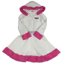 Smotanové šaty so srdcem a kapucňou s kožešinou