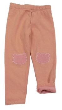 Růžové zateplené legíny s medvědy Next