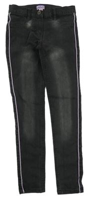 Antracitové skinny rifle s pruhom Alive