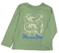 Zelené triko s kostrami dinosaurů Primark