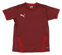 Vínové sportovní funkční tričko s logem Puma