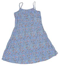 Svetlomodré kvetované ľahké šaty Primark
