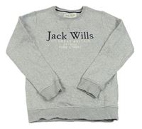 Sivá melírovaná mikina s logom Jack Wills
