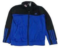 Černo-modrá sportovní propínací mikina s logem Adidas