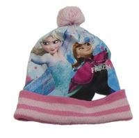 Růžová čepice s Frozen a bambulí