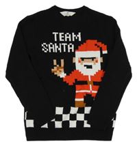 Čierny ľahký sveter so Santou H&M