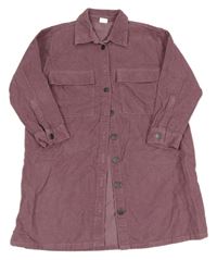 Starorůžové propínací manšestrové šaty s límečkem Next