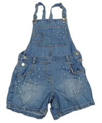 Modrý riflový kraťasový overal s perličkami Next