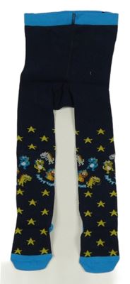 Tmavomodro-modré pančuchy s hviezdičkami