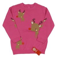 Nové - ružový ľahký sveter so sobmi Dunnes