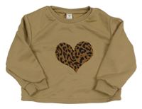 Hnedá mikina so srdcem shein