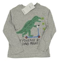 Nové - sivé melírované tričko s dinem M&S