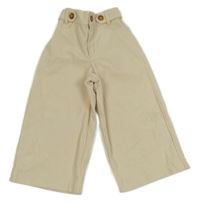 Smotanové rebrované široké nohavice