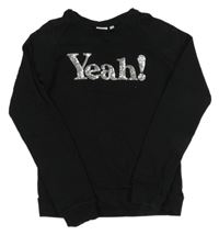 Černá mikina s nápisem z flitrů