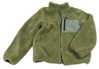 Khaki huňatá podšitá prepínaci mikina s vreckom H&M