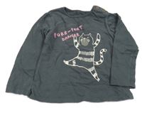 Tmavošedé triko s kocourem M&S