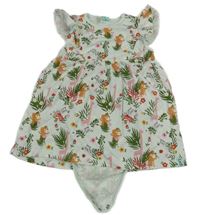 Zelené šaty s medveďmi a všitým body