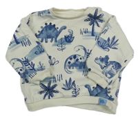 Smetanovo-modrá mikina s dinosaury F&F