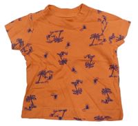 Oranžové tričko s palmami