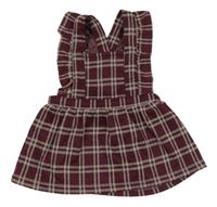 Vínovo-smetanové kostkované šaty F&F