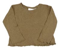 Hnědé perforované triko Zara