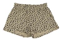 Smetanovo-černé leopardí kraťasy H&M