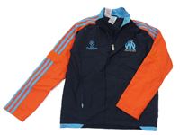 Tmavomodro-oranžová sportovní bunda s výšivkou - Olympique Marseille Adidas