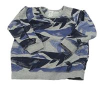 Sivá mikina s velrybami H&M