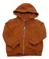 Hrdzavá prepínaci mikina s dinem a kapucňou F&F