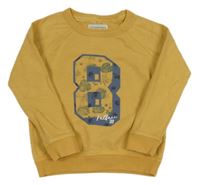 Hořčicová mikina s číslem Fat Face