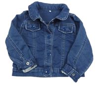 Tmavomodrá tepláková rifľová bunda M&S