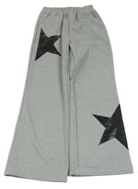 Sivé široké tepláky s hviezdami