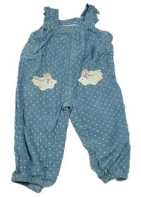 Modré puntíkaté laclové manšestráky s ježky Jojo Maman Bébé