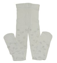 Bílé silonky s mašľami