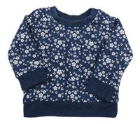 Tmavomodro-biela kvetovaná mikina Primark