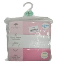 Nové - 3set - 3x Růžovo-bílé body Primark