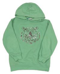 Svetlozelená mikina s tigrom a kapucňou H&M