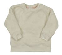 Biela plyšová mikina so srdiečkami H&M