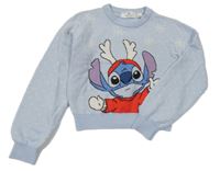 Svetlomodrý crop sveter so Stichem H&M