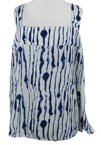 Dámský bílo-tmavomodrý vzorovaný top H&M