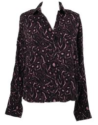 Dámská vínová vzorovaná crop halenka TU 