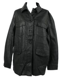 Dámská černá koženková košilová bunda Primark 