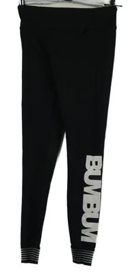 Dámske čierne športové legíny s nápisom