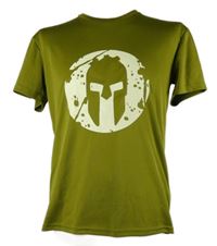 Pánské olivové tričko s potiskem Spartan 