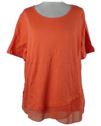 Dámske korálové tričko s šifonovým volánem